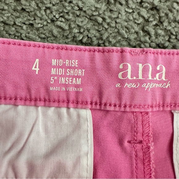 a.n.a Mid-Rise Midi Chino Pink Short Womens 4 - Picture 11 of 13